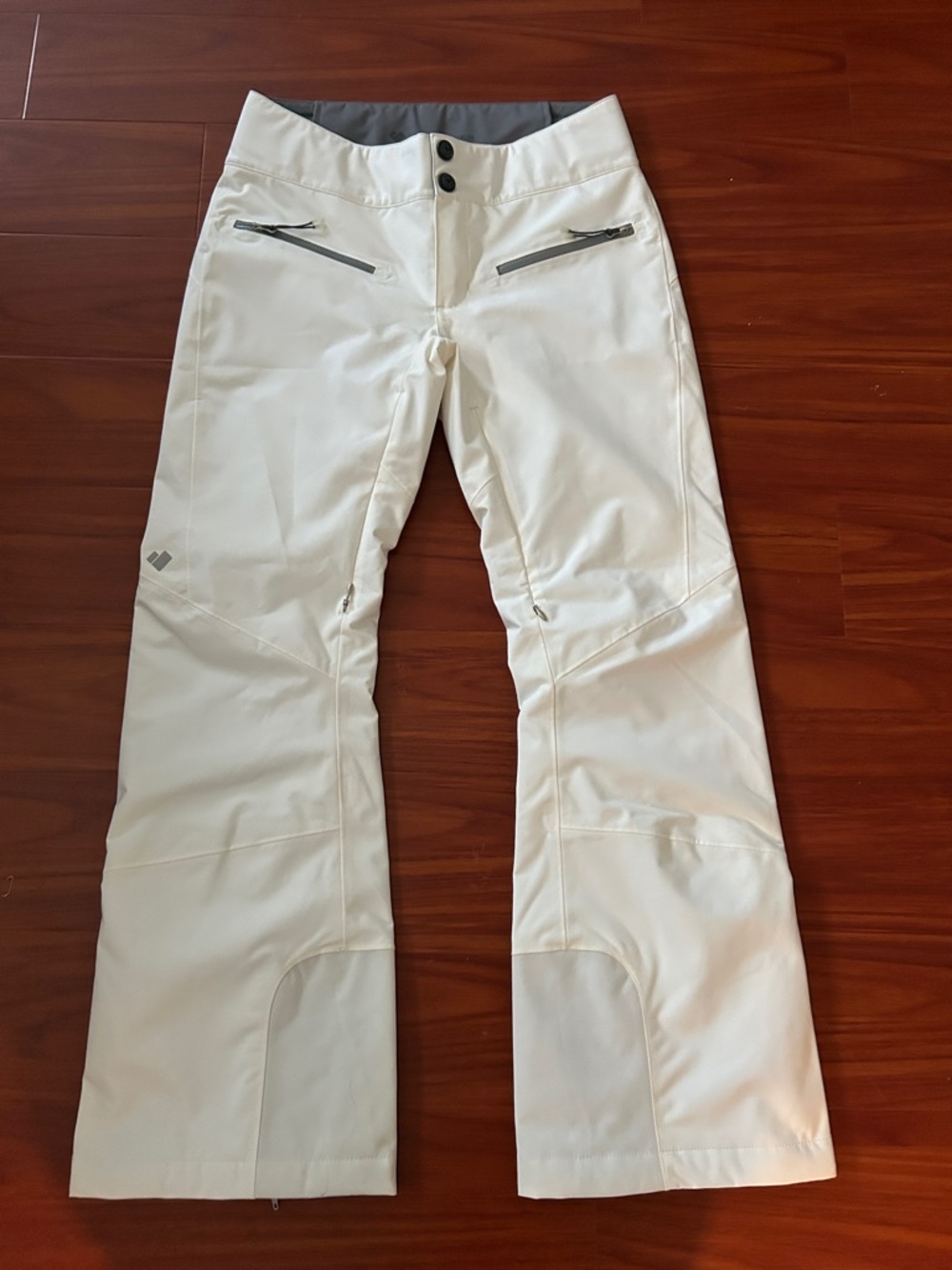 Obermeyer White Ski Pants with Gray Accents